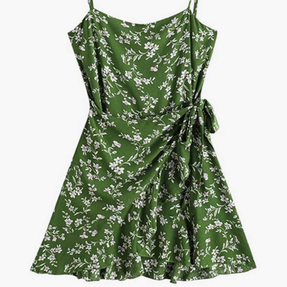 Zaful green wrap dress